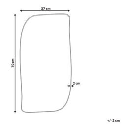 Beliani Wall Mirror Montclus 37 Cm 70 Cm Metal Black - thumbnail 3