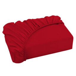 Ameha Plain Dyed Red Fitted Sheet 30Cm Extra Deep Pocket Soft Touch Easy Care Durable Bed Fitted Sheets Single, 91X190 Cm