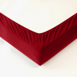 Ameha Plain Dyed Red Fitted Sheet 30Cm Extra Deep Pocket Soft Touch Easy Care Durable Bed Fitted Sheets Single, 91X190 Cm - thumbnail 6