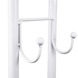 House Of Home Clothes Rack Steel White Clothing Rail With Two Shelves Hanging Hooks 5Ft Height - thumbnail 3
