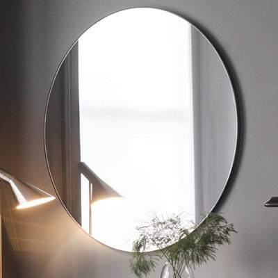 Xample Gallery Hayle Black Round Mirror 100Cm Wall Mirror With Stylish Metal Frame, Mdf & Glass, Wall Fitting Included - image 1