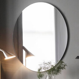 Xample Gallery Hayle Black Round Mirror 100Cm Wall Mirror With Stylish Metal Frame, Mdf & Glass, Wall Fitting Included