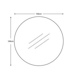 Xample Gallery Hayle Black Round Mirror 100Cm Wall Mirror With Stylish Metal Frame, Mdf & Glass, Wall Fitting Included - thumbnail 2