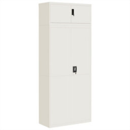 Berkfield File Cabinet White 90X40X220 Cm Steel - thumbnail 2