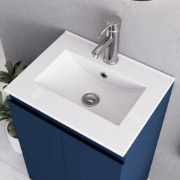 Belofay 500mm Bathroom Vanity Unit With Basin, White Ceramic Bathroom Sink With Trap And Waste, No Tap Included(Denvor Blue) - thumbnail 4