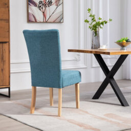 Set Of 2 Pienza Fabric Dining Chairs - Teal - thumbnail 5