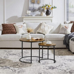 Nesting Coffee Tables Set Of 2, Round Stacking Sofa Side Tables For Living Room - thumbnail 7