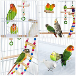 Yaheetech White Large Roof Top Metal Bird Cage W/ Swing And Ladder - thumbnail 7