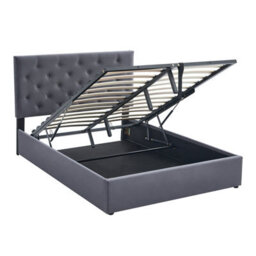 Ottoman Storage Bed Frame With Underbed Storage, Adjustable Button Headboard - thumbnail 3