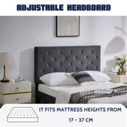 Ottoman Storage Bed Frame With Underbed Storage, Adjustable Button Headboard - thumbnail 4