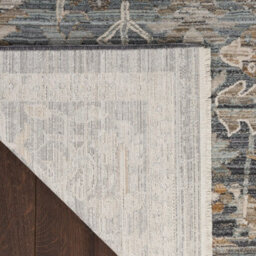 Navy Traditional Abstract Floral Rug Easy To Clean Dining Room-76Cm X 137Cm - thumbnail 9