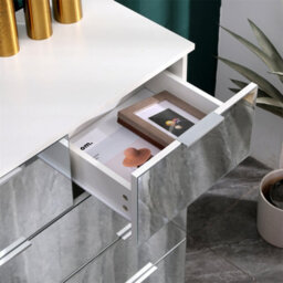 Furniturehmd Mirrored Chest Of Drawers,5 Drawer Metal Handle Runners,bedroom Furniture, Storage Organiser Unit - thumbnail 4
