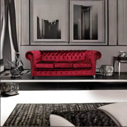Chesterfield 3 Seater Boutique Wine Velvet Sofa Settee Bespoke In Classic Style - thumbnail 4