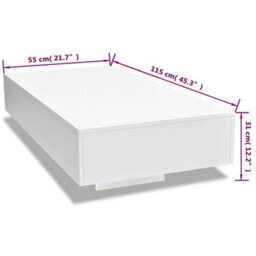 Vidaxl Coffee Table High Gloss White Coffee Tables - thumbnail 3