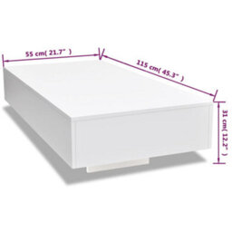 Vidaxl Coffee Table High Gloss White Coffee Tables - thumbnail 5