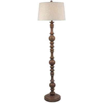 Hill Interiors Seraphia Floor Lamp With Edged Linen Shade - Resin - L41 X W41 X H154 Cm - Brown - image 1