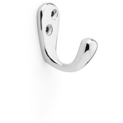 Loops Solid Brass Victorian Single Robe Coat Hook Wall Mounted Holder Polished Chrome - image 1