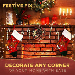 Festive Fix 6 Pack Unique Gold Glitter Candy Cane Christmas Decorations Premium Plastic Candy Ornaments With Hanging Thread Decor - thumbnail 4