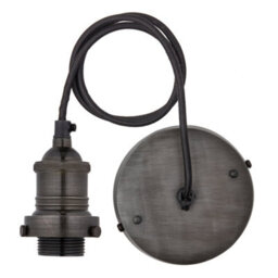 Industville Brooklyn Glass Schoolhouse Pendant Light - 5.5 Inch, Mocha Glass Schoolhouse - 5.5 Inch, Pewter Pendant Holder - thumbnail 4