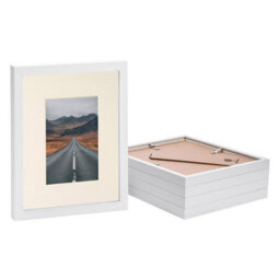 "Nicola Spring Photo Frames With 4"" X 6"" Mount - 8"" X 10"" - White/ivory - Pack Of 5" - thumbnail 1