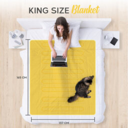 Monhouse Premium Fleece Electric Blanket - Heated Under Blanket, 3 Heat Settings, Fitted Heated Mattress Cover - King 137X165Cm - thumbnail 9