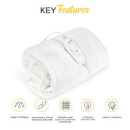 Monhouse Premium Fleece Electric Blanket - Heated Under Blanket, 3 Heat Settings, Fitted Heated Mattress Cover - King 137X165Cm - thumbnail 3