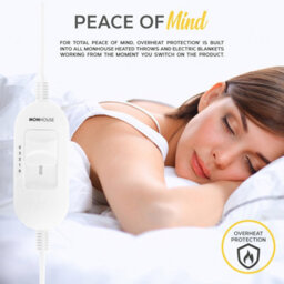 Monhouse Premium Fleece Electric Blanket - Heated Under Blanket, 3 Heat Settings, Fitted Heated Mattress Cover - King 137X165Cm - thumbnail 6