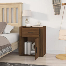 Berkfield Bedside Cabinet Brown Oak 50X36X60 Cm Engineered Wood - thumbnail 3