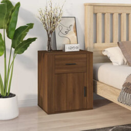 Berkfield Bedside Cabinet Brown Oak 50X36X60 Cm Engineered Wood - thumbnail 1