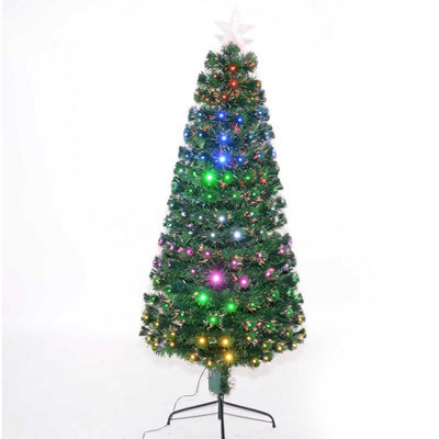 Shatchi 5Ft/150Cm Multicolour 8 Modes Fibre Optic Christmas Tree Led Pre-Lit - image 1