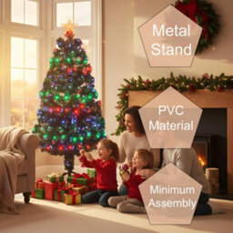 Shatchi 5Ft/150Cm Multicolour 8 Modes Fibre Optic Christmas Tree Led Pre-Lit - thumbnail 9