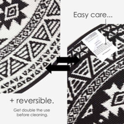 Homescapes Luxury Outdoor Rug Waterproof Reversible Round For Garden Patio, 180 Cm, Black & White, 100% Recycled, Motif - thumbnail 7