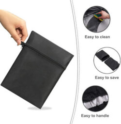 Black Waterproof Cover For Outdoor Bench, 147 X 83 79 Cm, Drawstring Sofa Cover, Suitable Sofas And Furniture - thumbnail 3