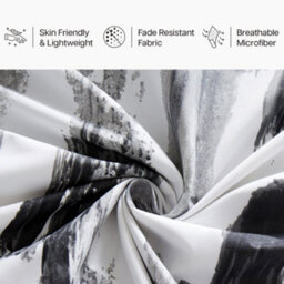 Aspire Homeware Printed Microfiber Duvet Cover Set, Grey Stripe Reversible, Single, (L)200Cm X (W)135Cm - thumbnail 5
