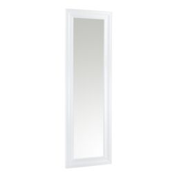 Ganji White Curved Rectangular Wall-Mounted Framed Mirror, (H)133Cm (W)43Cm - thumbnail 2