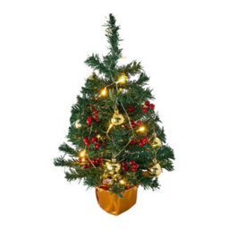 Living And Home Mini Desktop Christmas Tree With Fairy Lights, 30Cm W X 53Cm H - thumbnail 5