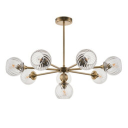 Luminosa Lighting Luminosa Allegra 8 Light Multi Arm Glass Shade Ceiling Pendant Antique Brass - thumbnail 6