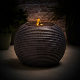 Valuelights Round Ribbed Solar Powered Outdoor Cascading Water Fountain Feature Garden Light - thumbnail 4