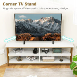 Gainoom 55Inch Media Entertainment Center Corner Tv Stand For Tvs Up To 60Inch Tv - thumbnail 7