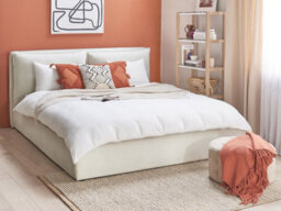 Beliani Ottoman Bed Velvet Bajonna 180 X 200 Cm (Eu Super King) Off-White - thumbnail 2