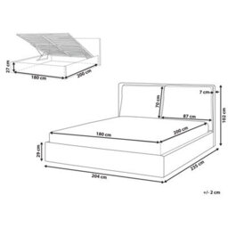 Beliani Ottoman Bed Velvet Bajonna 180 X 200 Cm (Eu Super King) Off-White - thumbnail 3