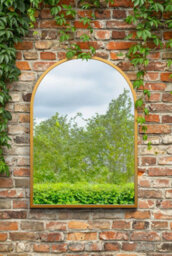 Mirroroutlet The Arcus Gold Metal Framed Arched Garden Wall Mirror 100Cm X 70Cm - thumbnail 5