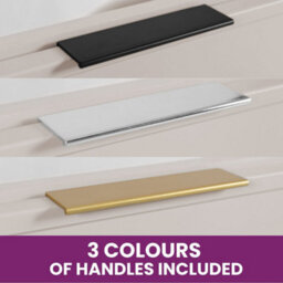 Heze Furniture Slim Modern 2 Cabinets Set Vanity Unit 120Cm With Worktop & Tall Cabinet 136Cm - Cashmere - thumbnail 7