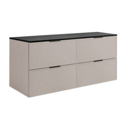 Heze Furniture Slim Modern 2 Cabinets Set Vanity Unit 120Cm With Worktop & Tall Cabinet 136Cm - Cashmere - thumbnail 2