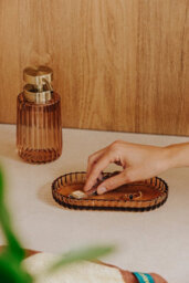 Cosmic Soap Dispenser, 300Ml, Resistant Glass, Large Button, Easy Refill, Ambar, Lido Collection - thumbnail 4