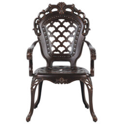 Beliani Set Of 2 Garden Chairs With Cushions Lizzano Metal Dark Brown - thumbnail 5