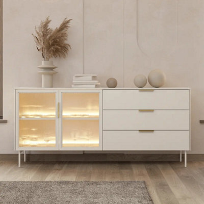 Arte Elegant Cashmere Sideboard Cabinet 181Cm - Ambient Led, Drawer Storage - image 1