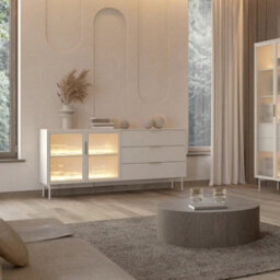 Arte Elegant Cashmere Sideboard Cabinet 181Cm - Ambient Led, Drawer Storage - thumbnail 6