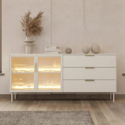Arte Elegant Cashmere Sideboard Cabinet 181Cm - Ambient Led, Drawer Storage - thumbnail 1