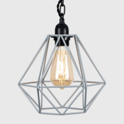 Valuelights Huber Satin Black Wall/ceiling Light Fitting With Grey Metal Cage Shade And 4W Led Bulb In Warm White - thumbnail 3